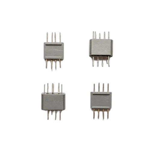 crown, set, four, identical, metal, electrical, connectors, arranged transparent PNG cut-out