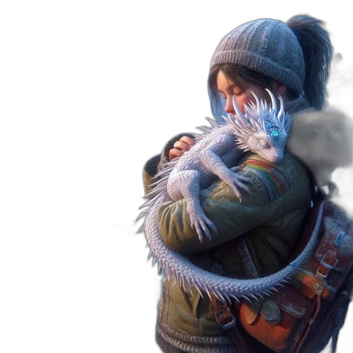jacket, creature, animal, concept art, cyberpunk, 3d render, photorealistic, snow transparent PNG cut-out