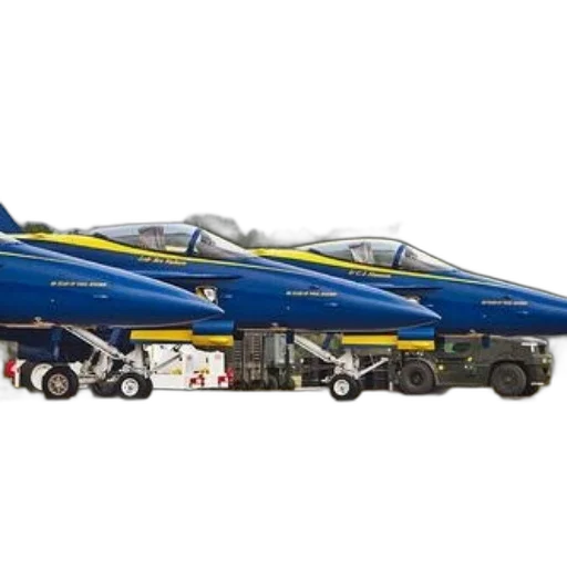 three, blue, angels, jets, lined, tarmac, maintenance, vehicle transparent PNG cut-out