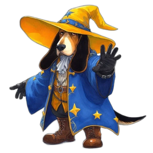staff, jacket, hat, animal, concept art, fantasy art, 3d render, anthropomorphic transparent PNG cut-out