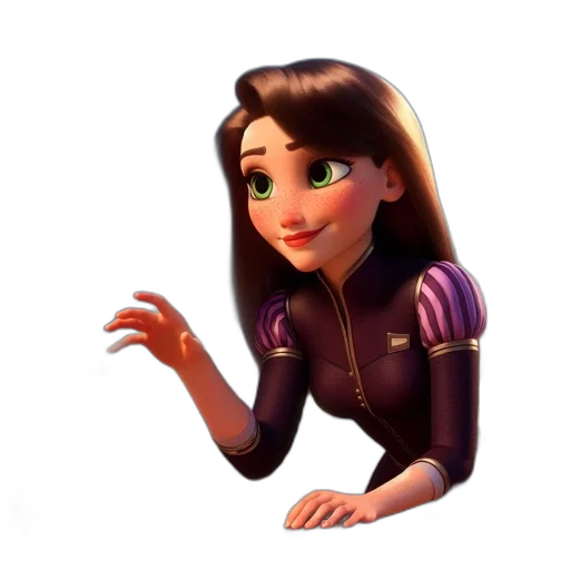 face, dress, crown, jewelry, 3d render, cartoon, concept art, fantasy art transparent PNG cut-out