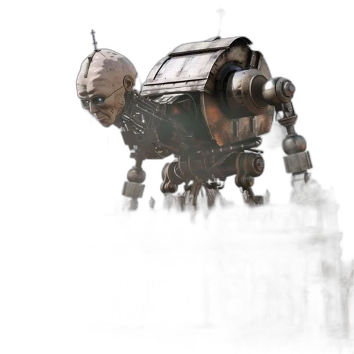 robot, weapon, animal, creature, concept art, 3d render, fantasy art, photorealistic transparent PNG cut-out