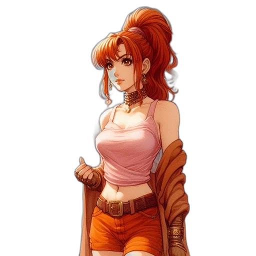 staff, jacket, dress, weapon, concept art, comic book art, fantasy art, anime transparent PNG cut-out