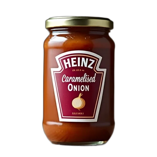food, crown, bottle, photorealistic, 3d render, jar, caramelized, onion transparent PNG cut-out
