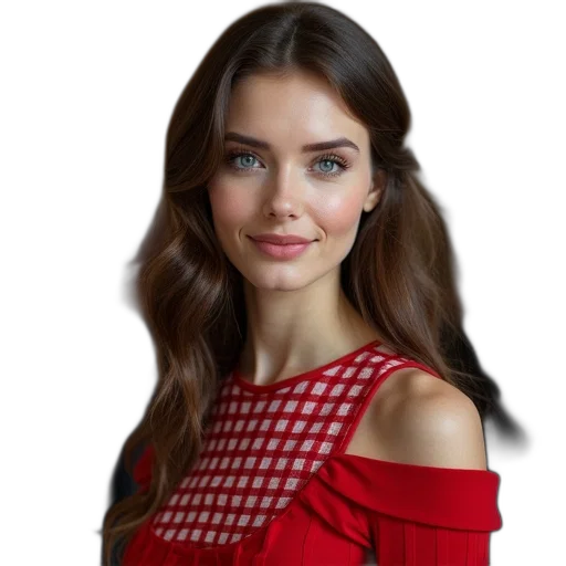 dress, face, hair, jewelry, photorealistic, oil painting, pixel art, cartoon transparent PNG cut-out