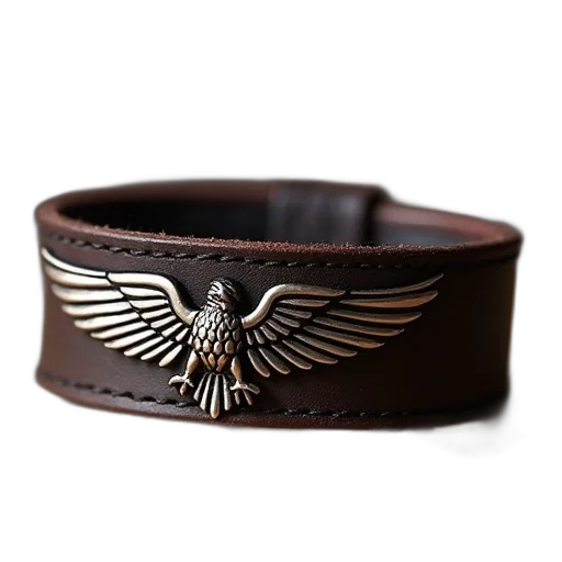 jewelry, crown, classic, leather, bracelet, eagle, wing, design transparent PNG cut-out