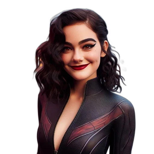 dress, hair, jacket, face, cartoon, comic book art, concept art, photorealistic transparent PNG cut-out