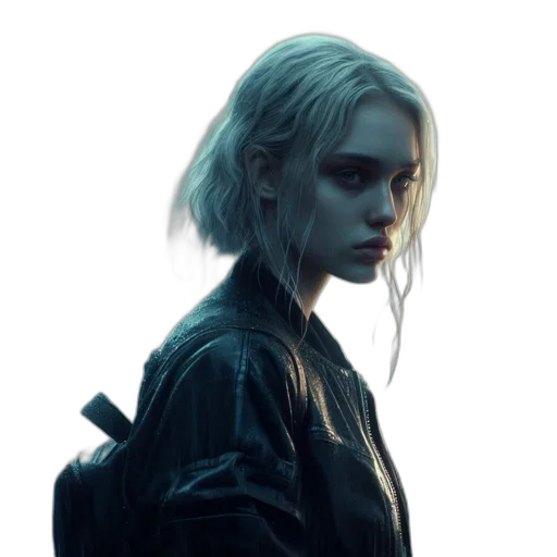 jacket, face, robot, dragon, cyberpunk, concept art, fantasy art, photorealistic transparent PNG cut-out
