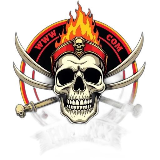 first, image, shows, skull, fiery, helmet, top, surrounded transparent PNG cut-out