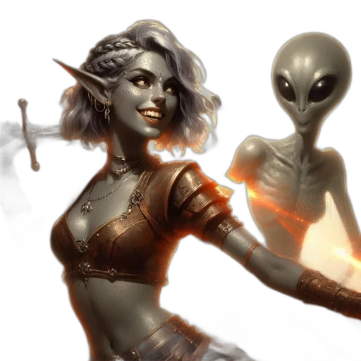 fantasy art, concept art, comic book art, photorealistic, outer space, fire, dark, golden transparent PNG cut-out