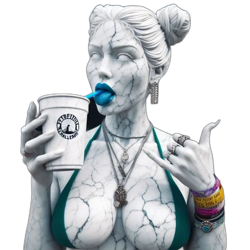 concept art, cyberpunk, comic book art, photorealistic, blue, artfully, depicted, woman transparent PNG cut-out