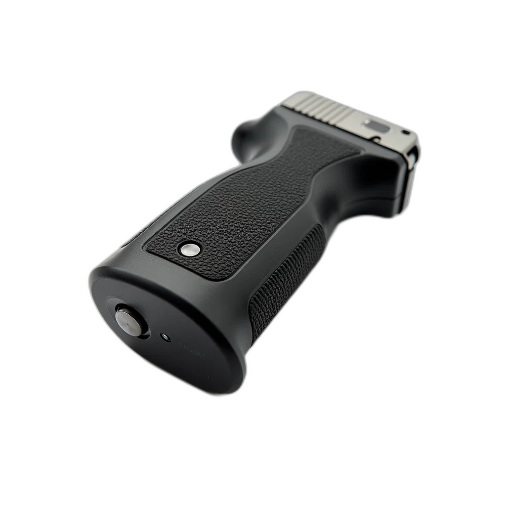 weapon, staff, 3d render, photorealistic, black, rubber, grip, textured transparent PNG cut-out