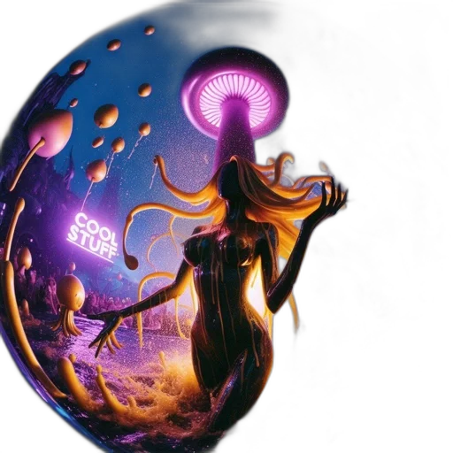 jewelry, dress, concept art, fantasy art, comic book art, photorealistic, outer space, fire transparent PNG cut-out