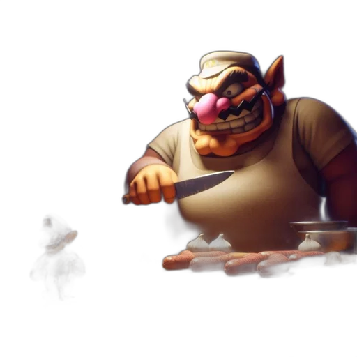 staff, food, weapon, concept art, 3d render, fantasy art, photorealistic, fog transparent PNG cut-out