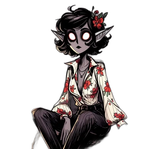 dress, mask, creature, flower, concept art, watercolor, comic book art, cartoon transparent PNG cut-out