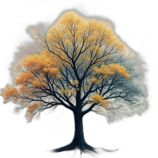 tree, crown, hair, dress, photorealistic, watercolor, 3d render, fantasy art transparent PNG cut-out