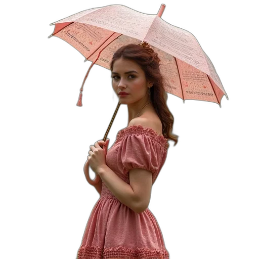 umbrella, dress, hat, jacket transparent PNG cut-out