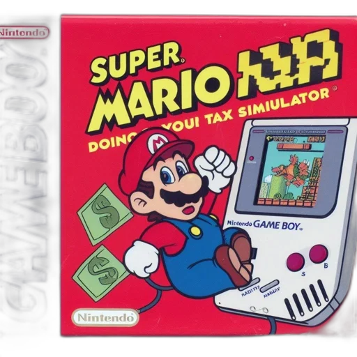 parodic, game, boy, box, art, features, mario, navigating transparent PNG cut-out