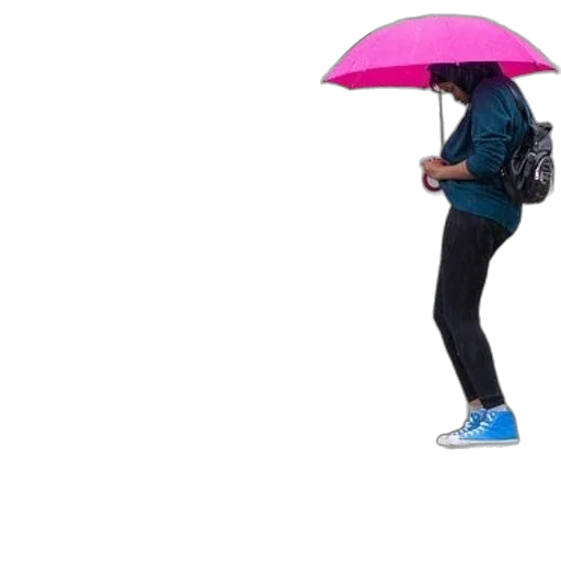 umbrella, jacket, hat, shoes, vaporwave, 3d render, concept art, photorealistic transparent PNG cut-out