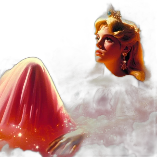 crown, dress, concept art, photorealistic, fantasy art, oil painting, underwater, outer space transparent PNG cut-out