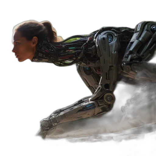 robot, concept art, cyberpunk, comic book art, photorealistic, elegant, female, figure transparent PNG cut-out