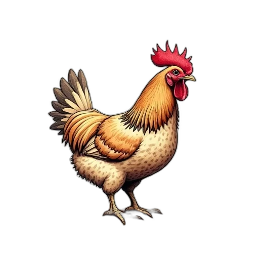 animal, food, dress, pixel art, photorealistic, concept art, 3d render, hen transparent PNG cut-out