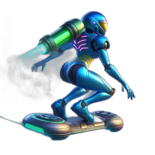 robot, concept art, cyberpunk, vaporwave, 3d render, neon lights, blue, yellow transparent PNG cut-out
