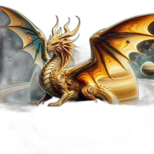dragon, fantasy art, concept art, photorealistic, 3d render, golden, earth tones, impressive transparent PNG cut-out