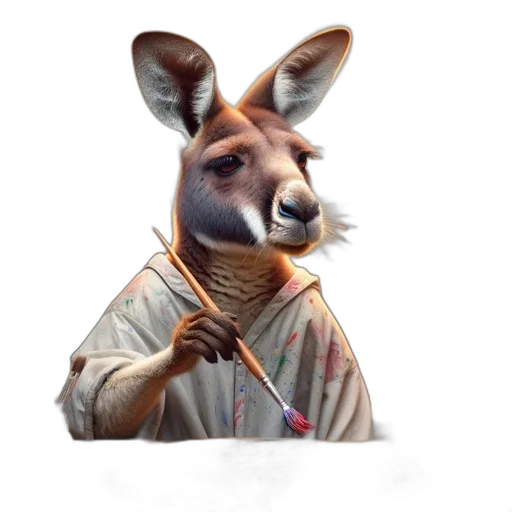 staff, animal, creature, jacket, concept art, fantasy art, photorealistic, 3d render transparent PNG cut-out