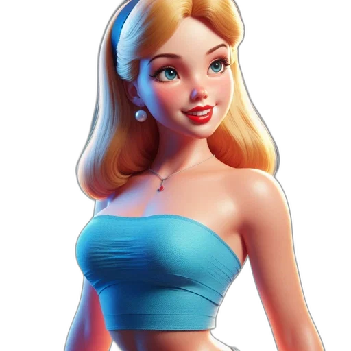dress, jewelry, 3d render, cartoon, concept art, fantasy art, blue, animated transparent PNG cut-out