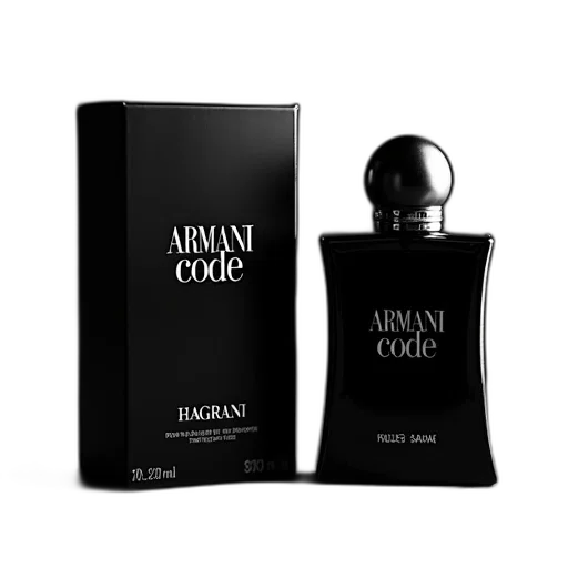 bottle, black, armani, code, fragrance, silver, cap, displayed transparent PNG cut-out