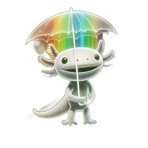 umbrella, dragon, staff, hat, concept art, 3d render, fantasy art, whimsical transparent PNG cut-out