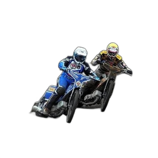 concept art, pixel art, 3d render, two, motorcyclists, racing, track, one transparent PNG cut-out