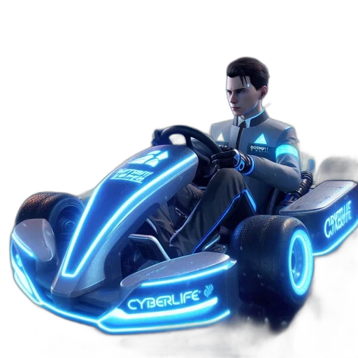 car, robot, concept art, 3d render, cyberpunk, fantasy art, neon lights, futuristic transparent PNG cut-out