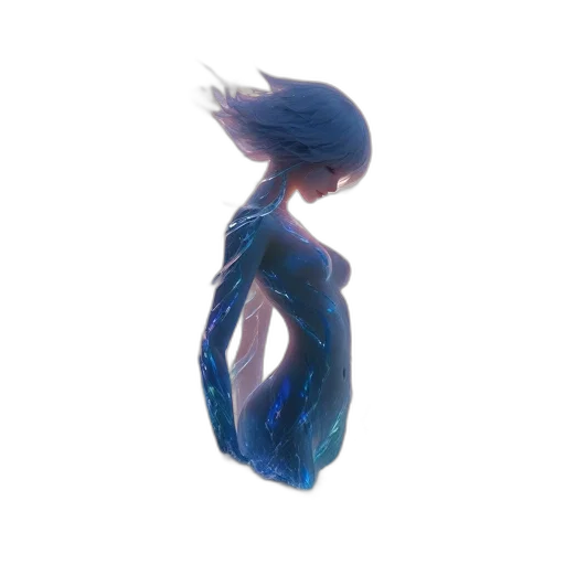 dress, creature, hair, dragon, concept art, pixel art, fantasy art, 3d render transparent PNG cut-out