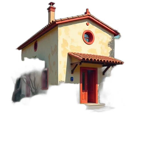 building, dress, umbrella, furniture, 3d render, concept art, photorealistic, watercolor transparent PNG cut-out