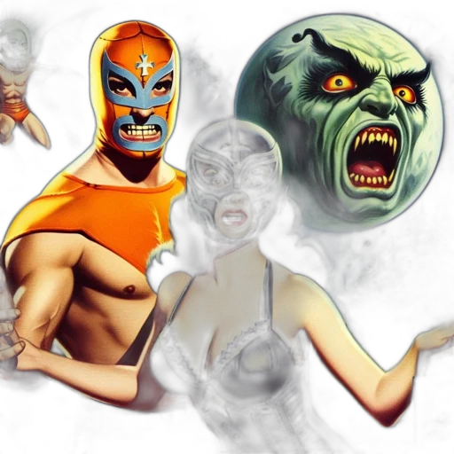 mask, comic book art, concept art, fantasy art, photorealistic, colorful, pulp, comic transparent PNG cut-out