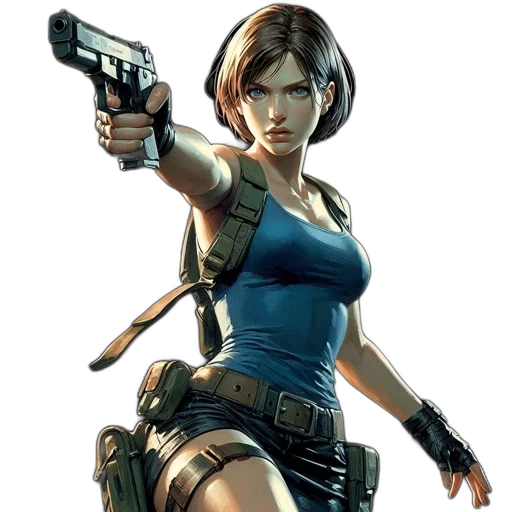weapon, concept art, comic book art, female, character, tactical, gear, determination transparent PNG cut-out