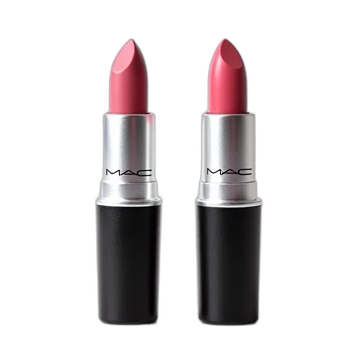 3d render, red, close-up, image, two, lipsticks, brand, white transparent PNG cut-out