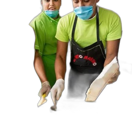 staff, mask, furniture, photorealistic, group, people, wearing, masks transparent PNG cut-out