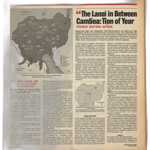 vintage, magazine, page, titled, land, between, cambodia, ten transparent PNG cut-out