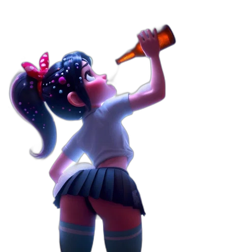 bottle, weapon, staff, concept art, 3d render, anime, pixel art, neon lights transparent PNG cut-out