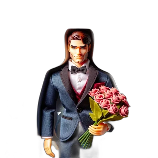 jacket, flower, jewelry, 3d render, vaporwave, photorealistic, cartoon, collectible transparent PNG cut-out