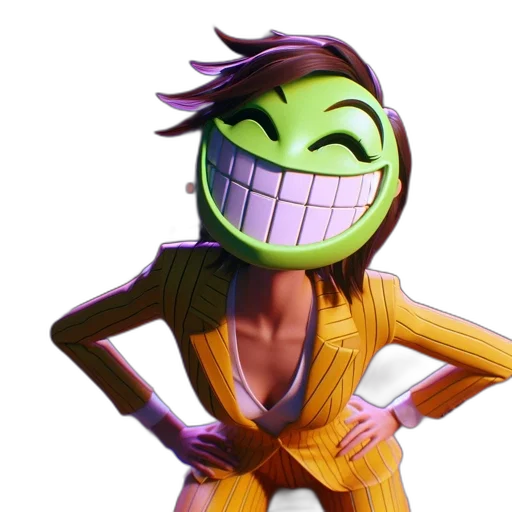 mask, staff, face, jacket, concept art, 3d render, comic book art, cartoon transparent PNG cut-out