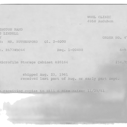 staff, document, wohl, clinic, dated, august, 1961, detailing transparent PNG cut-out