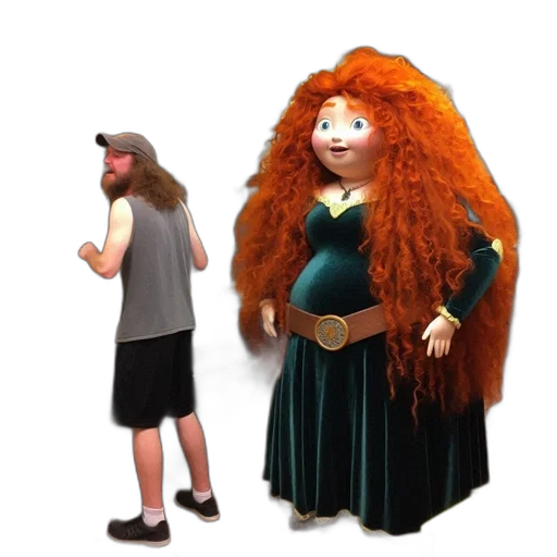 dress, hair, creature, hat, concept art, 3d render, cartoon, fantasy art transparent PNG cut-out