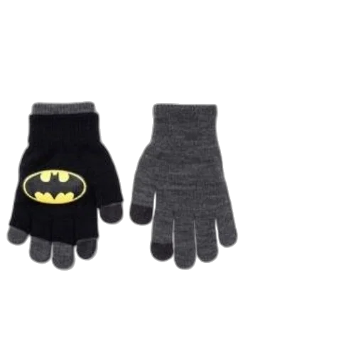 three, pairs, batman-themed, gloves, black, gray, colors transparent PNG cut-out