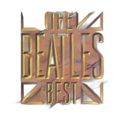 beatles, best, 120, great, hits, written, gold, brown transparent PNG cut-out