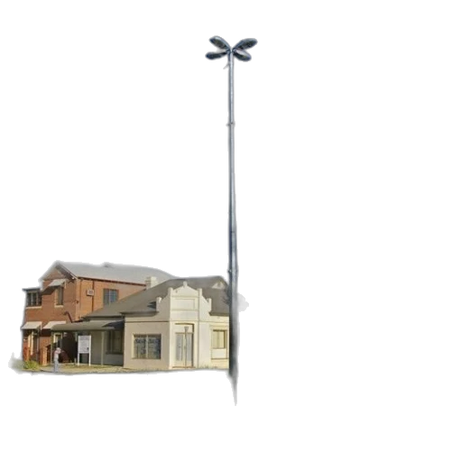 umbrella, staff, building, weapon, 3d render, photorealistic, concept art, city street transparent PNG cut-out