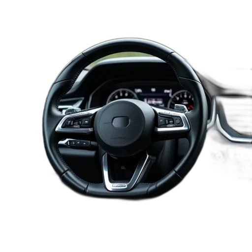 car, concept art, interior, focus, steering, wheel, dashboard, black transparent PNG cut-out